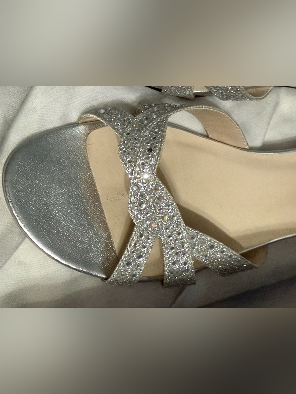 Benjamin Walk. Touch Ups Silver Glitter Strappy Sandal